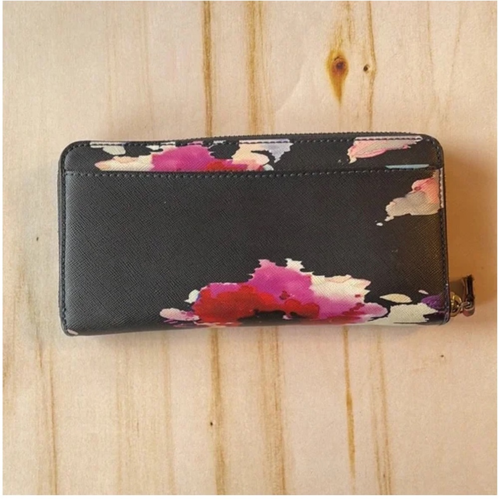 kate spade Black Multicolor Floral Zip Wallet - Picture 2 of 6